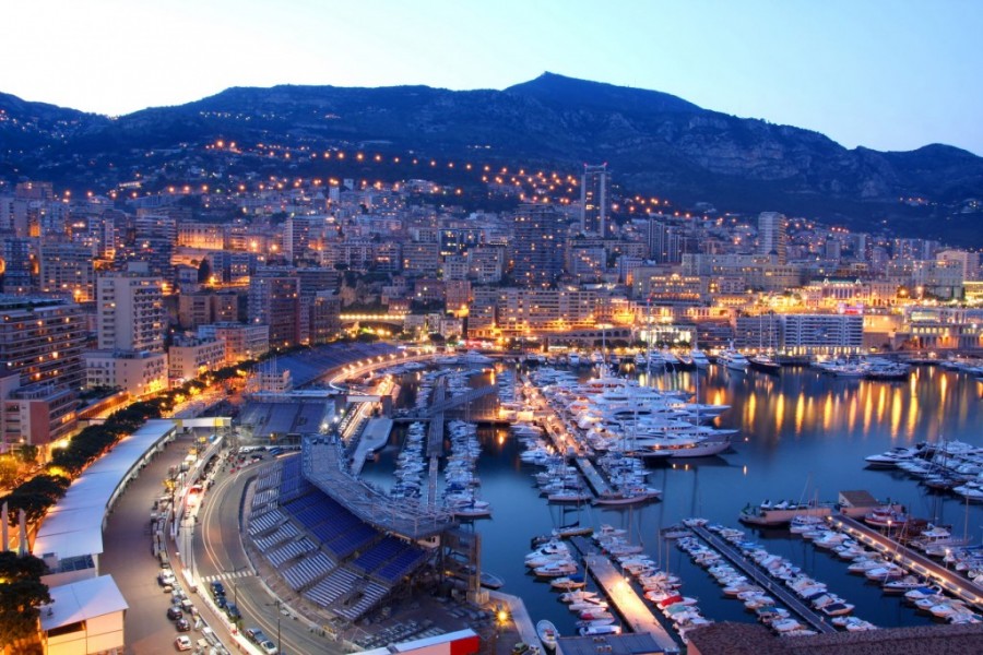 Monaco at dusk.