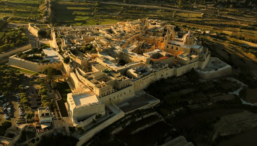 Aerial view of Mdina.