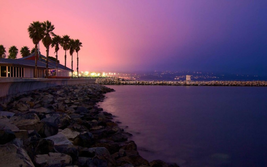 Peaceful Redondo Beach by night, in Los Angeles County, California, United States.