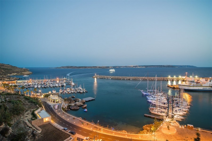 Mgarr harbour at night, Gozo